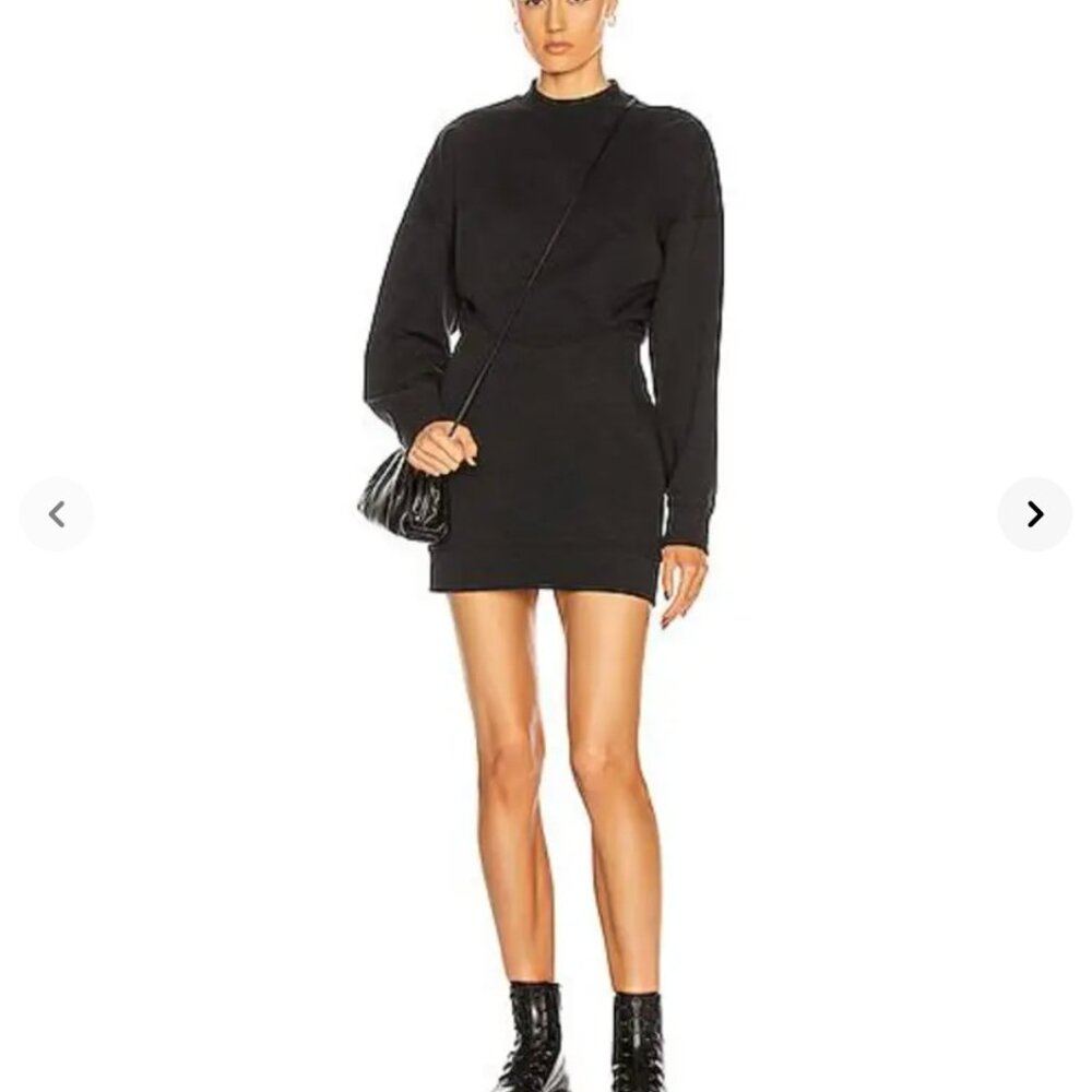 ALEXANDER WANG  Sculpted Long Sleeve Crew Mini Dress - Black